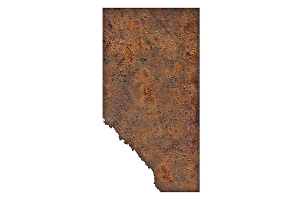 Map of Alberta on rusty metal — Stock Photo, Image