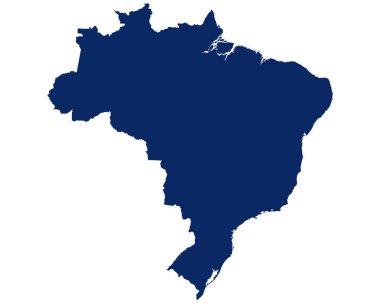 Mavi renkli Brasilien Haritası