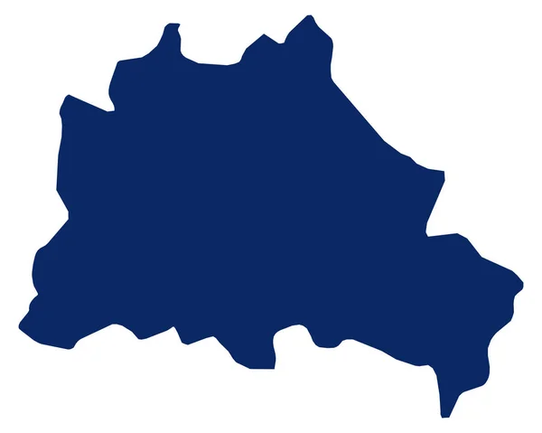 Berlin térképe kék színben — Stock Vector