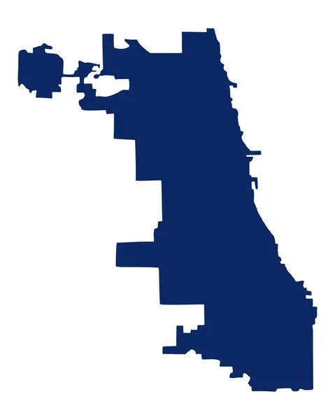 Karta över Chicago i blå färg — Stock vektor