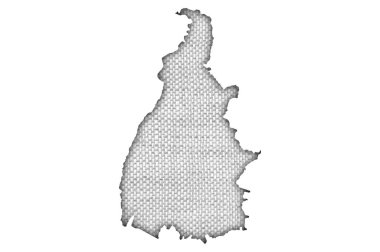 Eski ketenler üzerindeki Tocantins Haritası