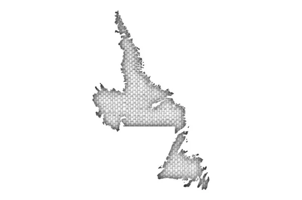 Karta över Newfoundland och Labrador på gammalt linne — Stockfoto