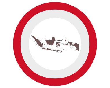 Arkaplanda bayraklı Endonezya Haritası