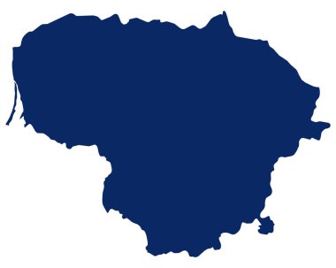 Litvanya 'nın mavi renkli haritası