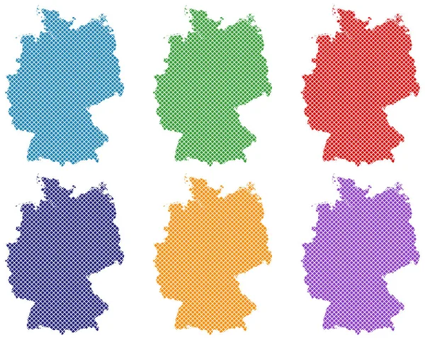 Mapas de Alemania en punto de cruz simple — Vector de stock