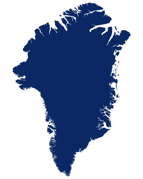 Karte von Grönland in blauer Farbe — Stockvektor