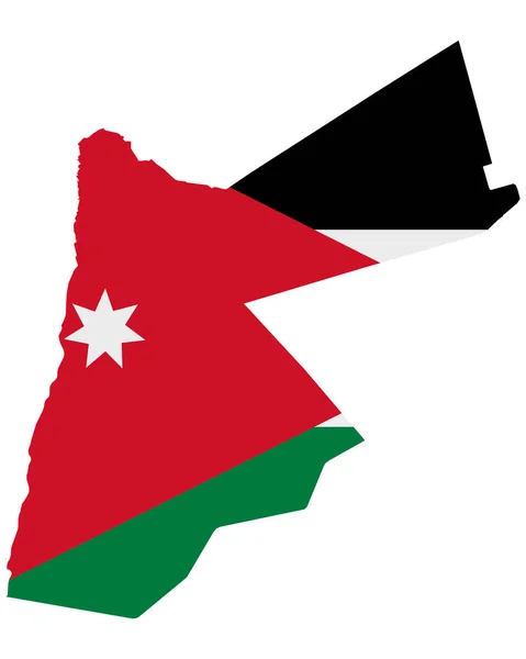 Bandera en el mapa de Jordan — Vector de stock