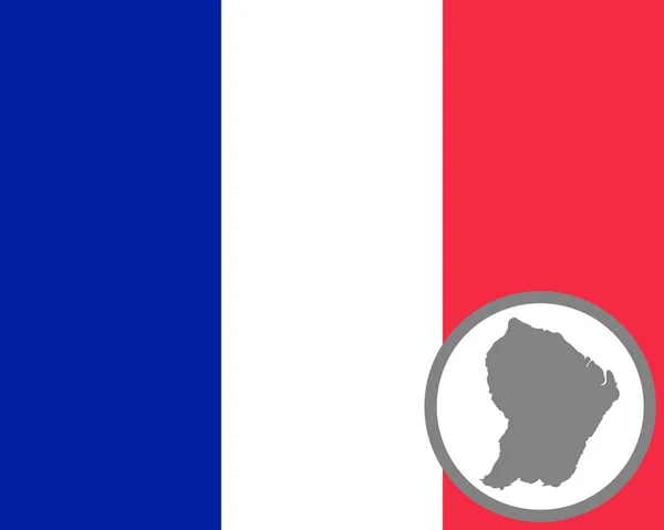 Bandera y mapa de Guayana Francesa — Archivo Imágenes Vectoriales