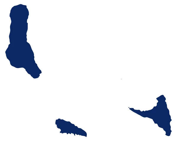 青い色のコモロの地図 — ストックベクタ