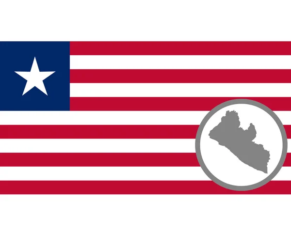 Zászló és Libéria Térkép — Stock Vector