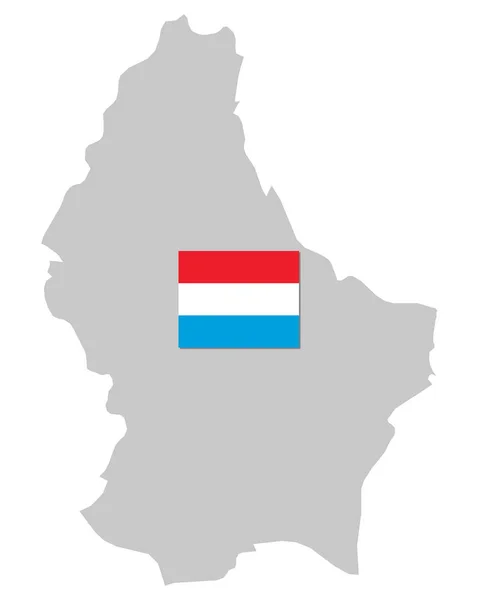 Bandeira e mapa de Luxemburgo — Vetor de Stock
