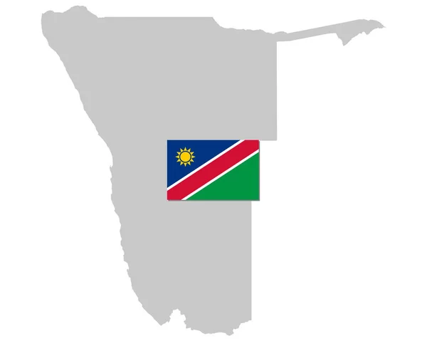 フラグとナミビアの地図 — ストックベクタ