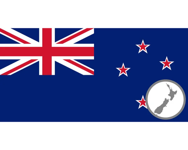 Bandera y mapa de Nueva Zelanda — Archivo Imágenes Vectoriales
