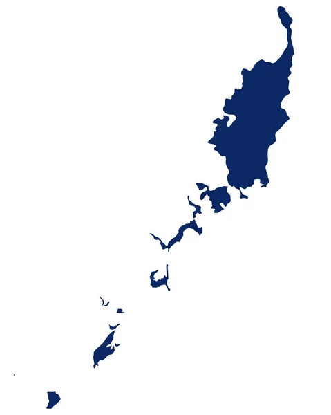 Peta Palau dengan warna biru - Stok Vektor
