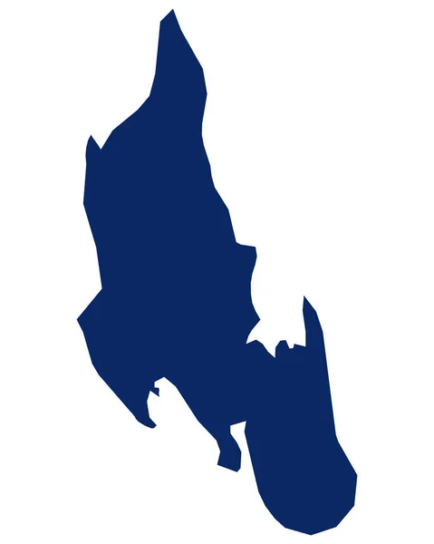 Mappa di Zanzibar in colore blu — Vettoriale Stock