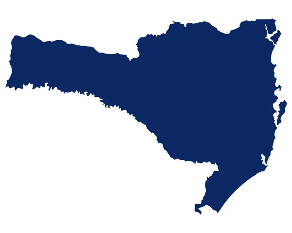 Kaart van Santa Catarina in blauwe kleur — Stockvector