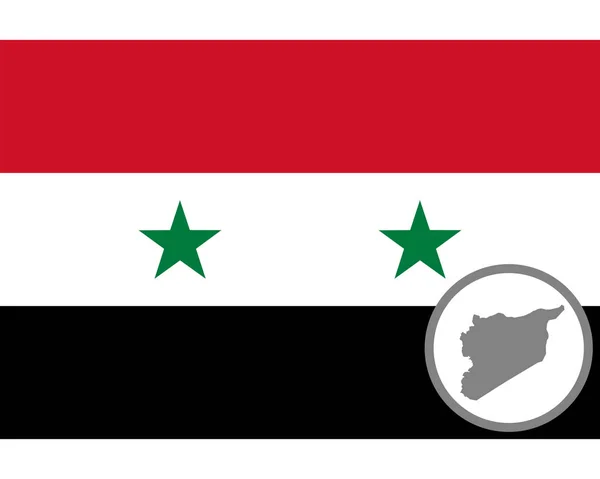 Flagga och karta över Syrien — Stock vektor