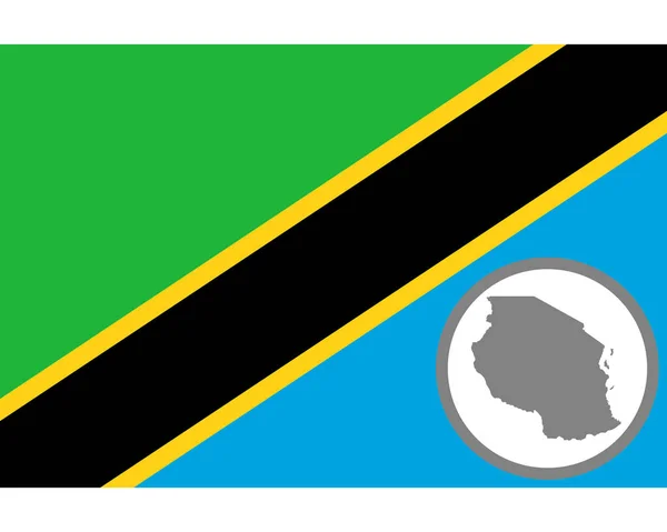Bandiera e mappa di Tanzania — Vettoriale Stock
