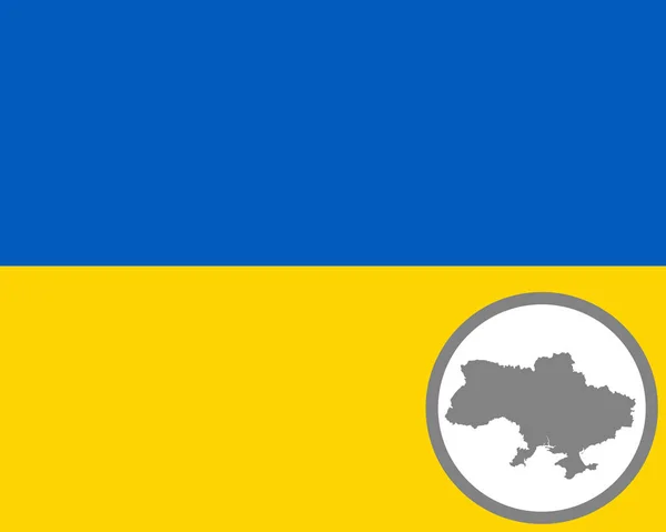 Flagge und Karte der Ukraine — Stockvektor