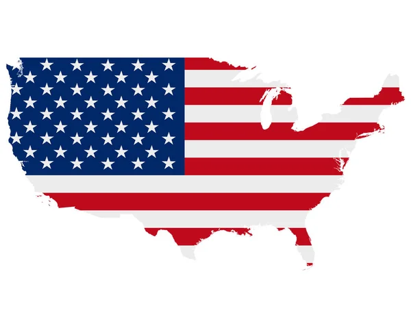 Flag in map of the USA — Stock Vector