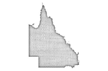 Queensland Haritası Eski çarşaflar üzerine