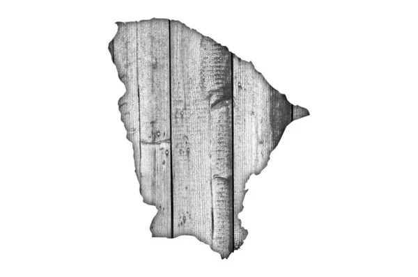 Mapa de Ceara en madera envejecida — Foto de Stock