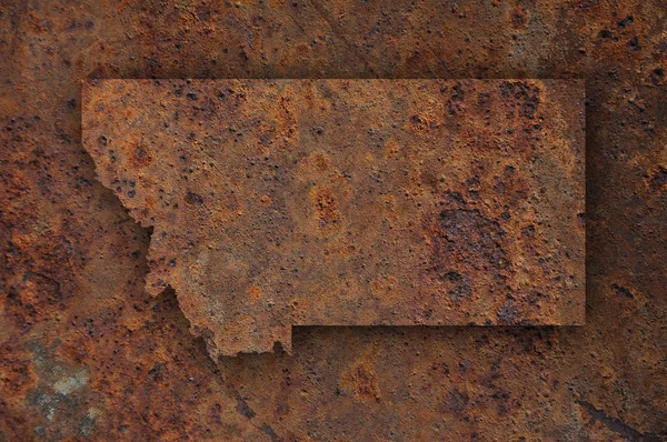 Montana térképe rozsdás fémen — Stock Fotó