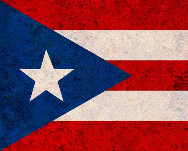 Bandiera di Porto Rico su metallo arrugginito — Foto Stock