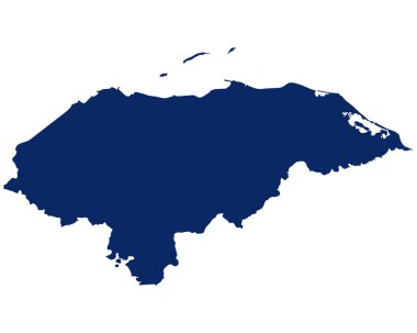 Honduras 'ın mavi renkli haritası
