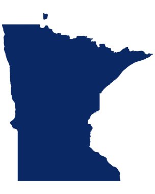 Minnesota haritası mavi renkte