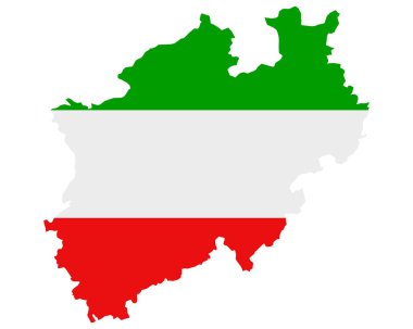 Kuzey Ren-Vestfalya haritasında bayrak