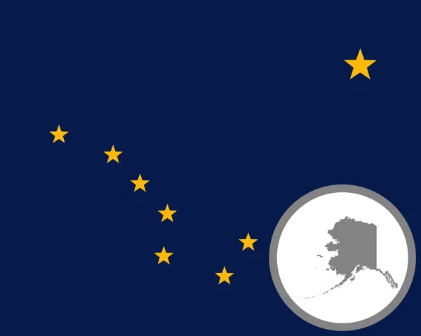 Bandiera e mappa di Alaska — Vettoriale Stock