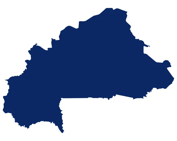 ブルキナポリ地図青い色 — ストックベクタ
