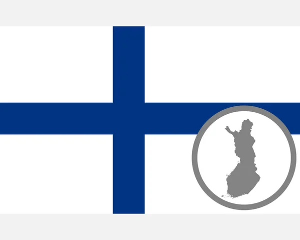 Bandera y mapa de Finlandia — Vector de stock