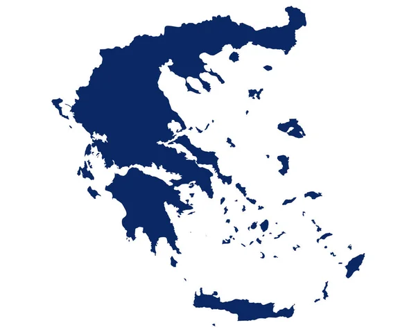 Χάρτης της Ελλάδας σε μπλε χρώμα — Διανυσματικό Αρχείο