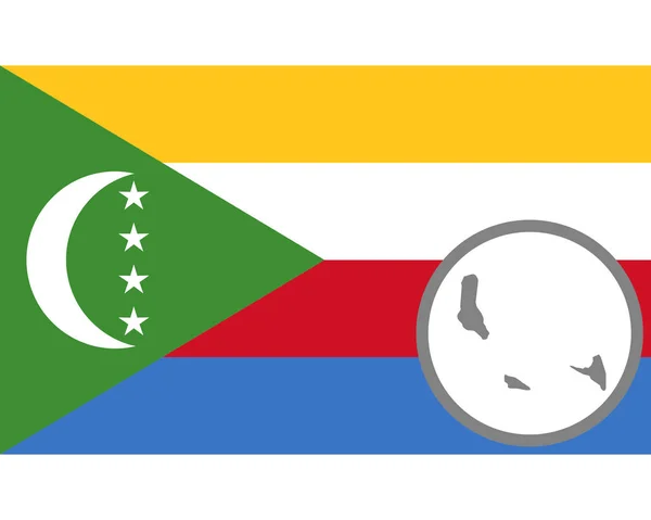 Bandeira e mapa das Comores —  Vetores de Stock