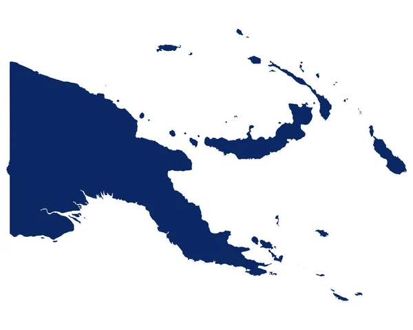 Mappa di Papua Nuova Guinea in colore blu — Vettoriale Stock