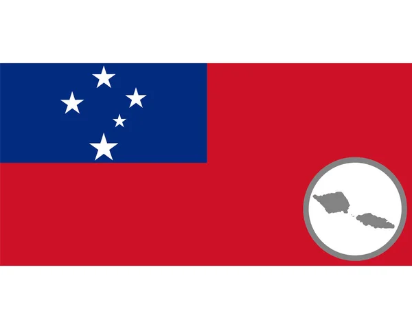 Bayrak ve samoa Haritası — Stok Vektör
