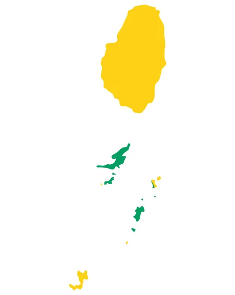 セントビンセント・グレナディーンの地図で旗を掲揚 — ストックベクタ