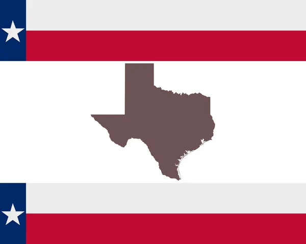 旗を背景にしたテキサス州の地図 — ストックベクタ