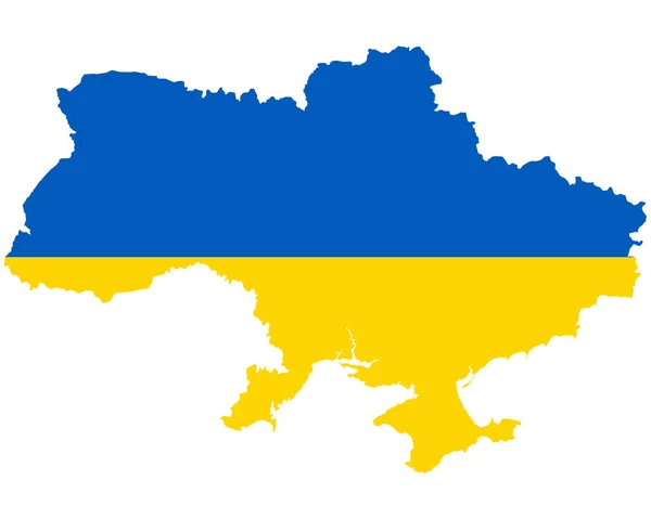 Флаг на карте Украины — стоковый вектор
