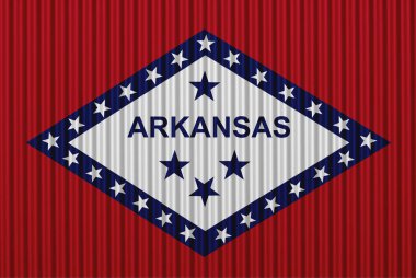 Arkansas bayrağı kıvrımlı demirde