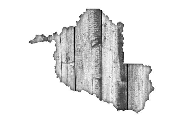 Map of Rondonia on weathered wood — Stock Photo, Image