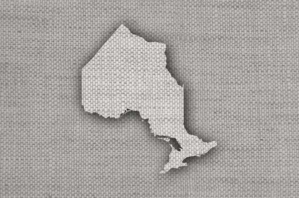 Mapa Ontario na starej pościeli — Zdjęcie stockowe