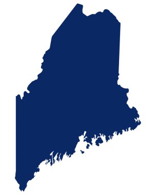 Maine haritası mavi renkte