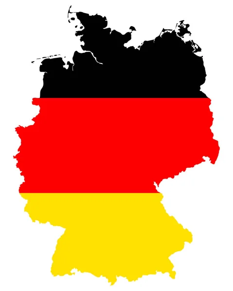 Bandera en el mapa de Alemania — Vector de stock