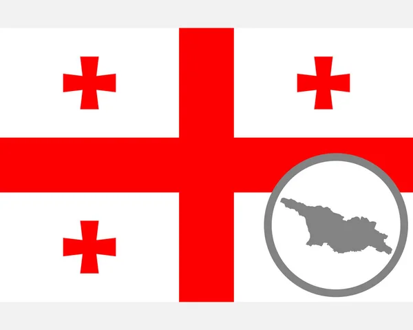 Flag and map of Georgia — Stock Vector