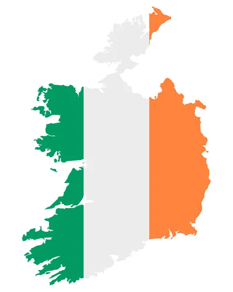 Flagge auf der Landkarte von Irland — Stockvektor