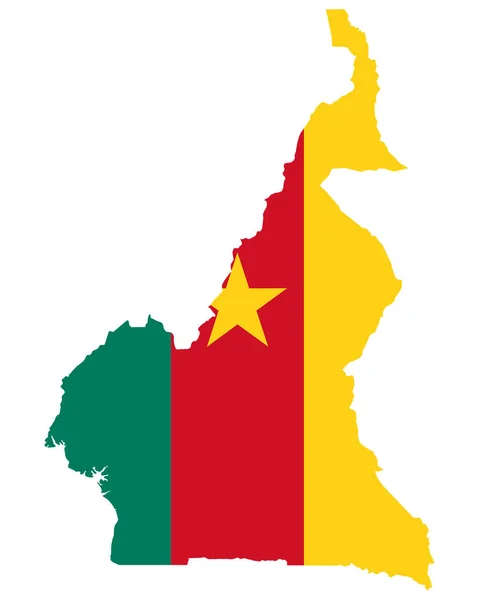 Прапор на карті Камеруну. — стоковий вектор