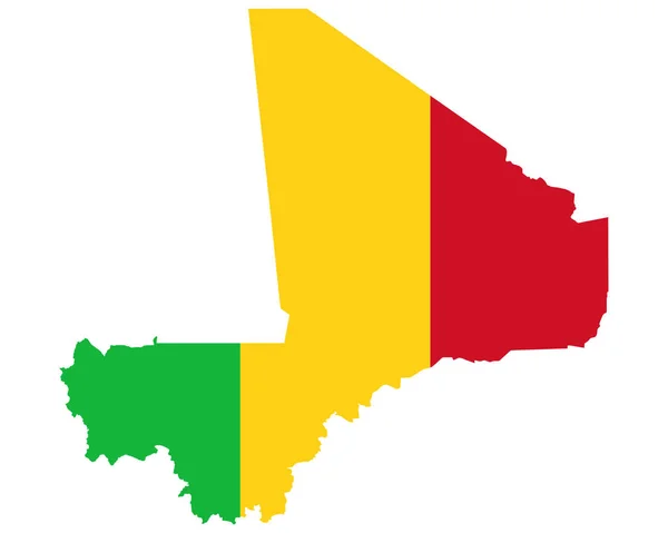 Flag in map of Mali — 스톡 벡터